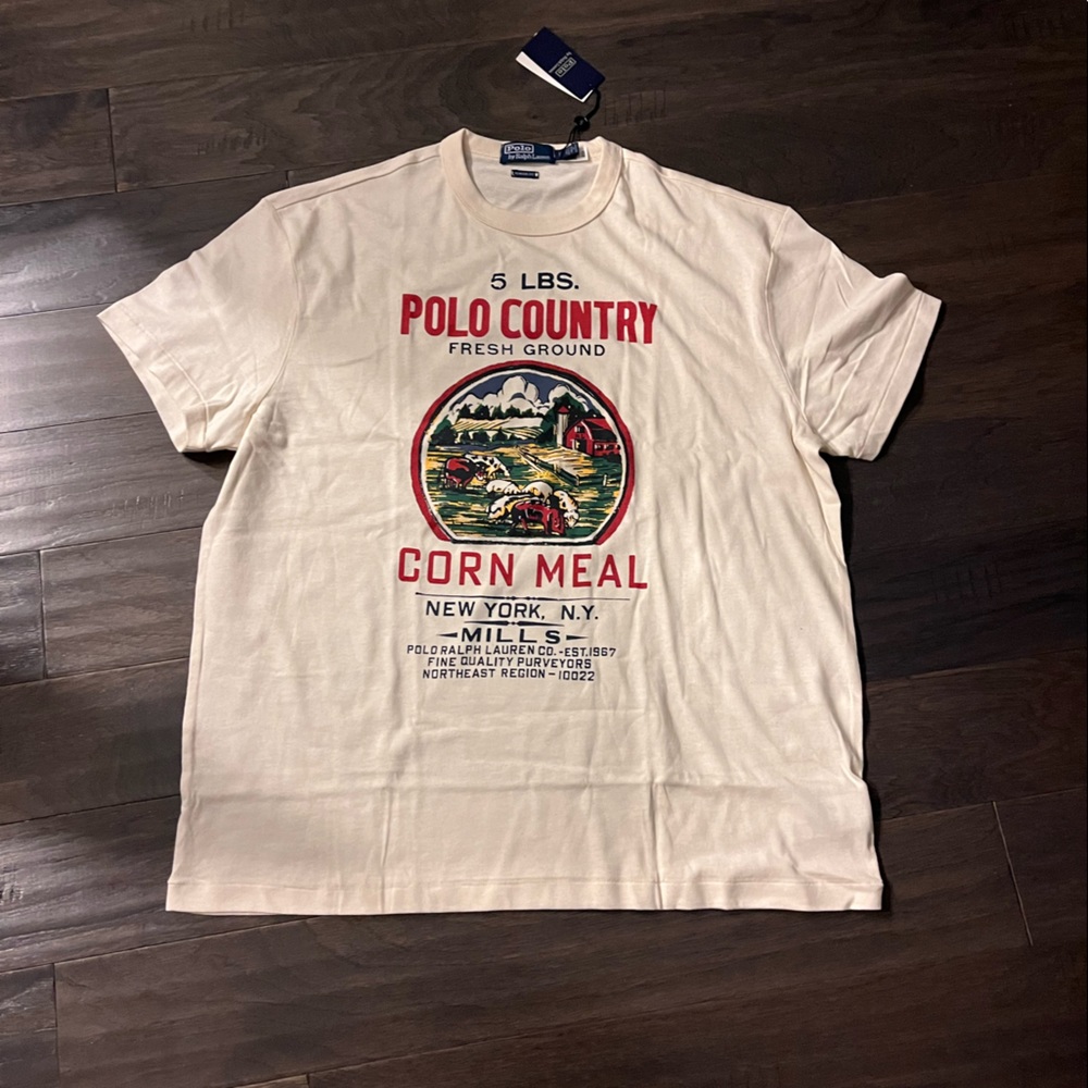 Polo Ralph Lauren Country Dry Goods Corn Meal T Shirt new Mens Size XL